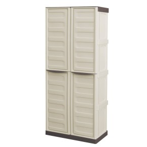 Armadio Alto Porta scope per Esterno Terrazzo Tuttopiani Mobile Ripiani Resina