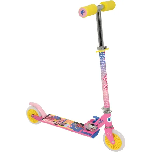 Monopattino Pieghevole Bambini Barbie 2 Ruote Manubrio Regolabile