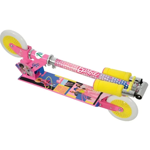 Monopattino Pieghevole Bambini Barbie 2 Ruote Manubrio Regolabile