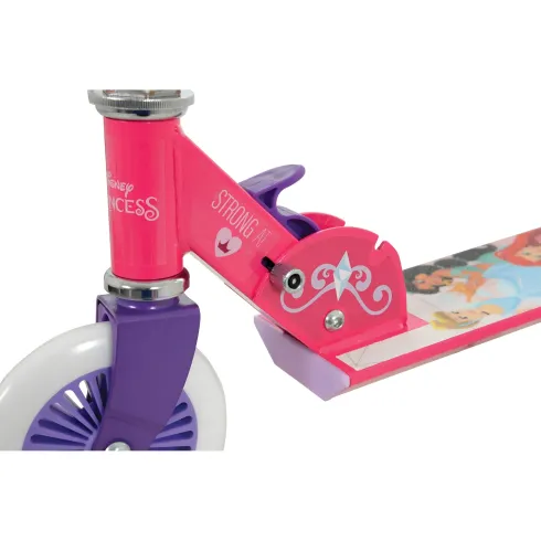 Monopattino Pieghevole Bambini Principesse 2 Ruote Manubrio Regolabile