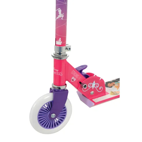 Monopattino Pieghevole Bambini Principesse 2 Ruote Manubrio Regolabile