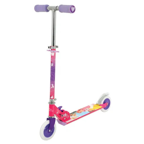 Monopattino Pieghevole Bambini Principesse 2 Ruote Manubrio Regolabile