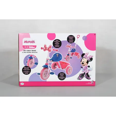 Triciclo per Bambini con Maniglia Regolabile Minnie Disney Ruote EVA