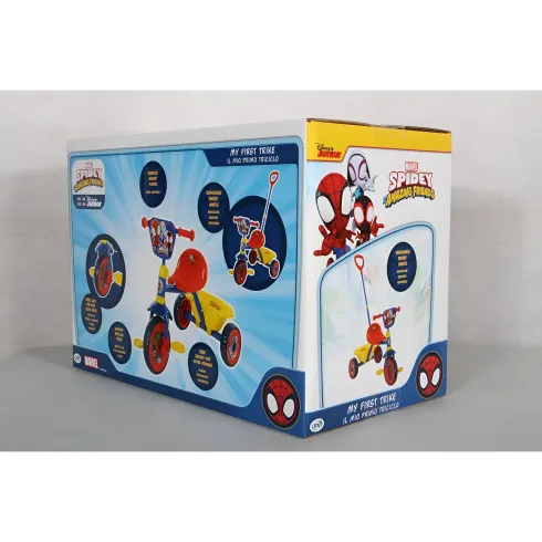 Triciclo per Bambini con Maniglia Regolabile Spiderman Ruote EVA