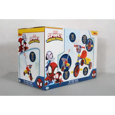 Triciclo per Bambini con Maniglia Regolabile Spiderman Ruote EVA