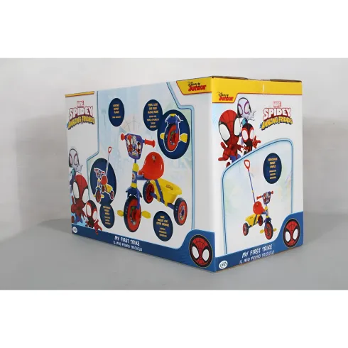 Triciclo per Bambini con Maniglia Regolabile Spiderman Ruote EVA