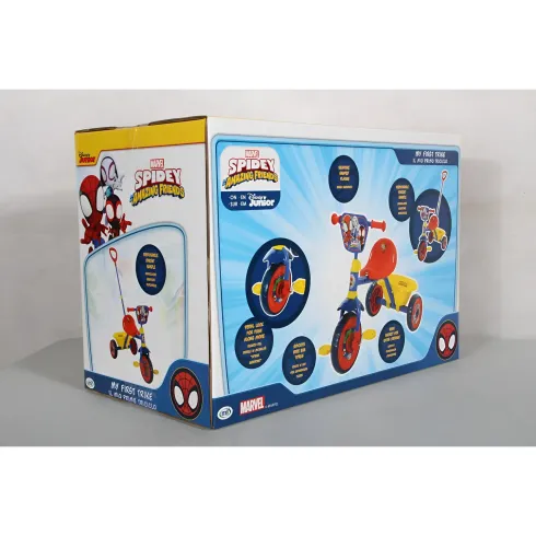 Triciclo per Bambini con Maniglia Regolabile Spiderman Ruote EVA
