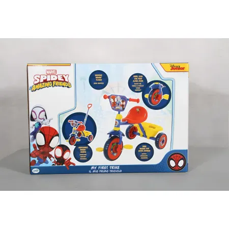 Triciclo per Bambini con Maniglia Regolabile Spiderman Ruote EVA