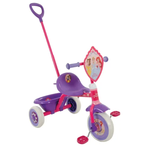 Triciclo Bambini con Maniglia Regolabile Principesse Disney Ruote EVA