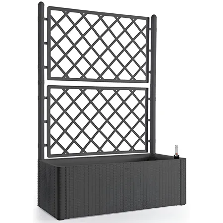 Fioriera Rettangolare 100x43 Resina con Spalliera in Pvc da Esterno Balcone Vasi