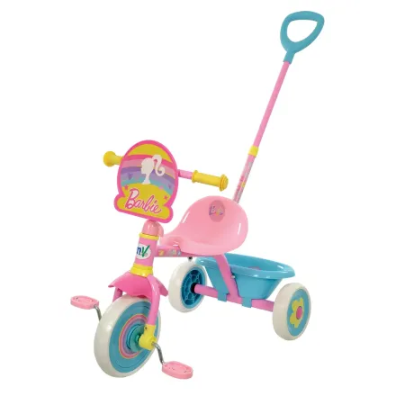 Triciclo Bambini con Maniglia Regolabile Removibile Barbie Ruote EVA