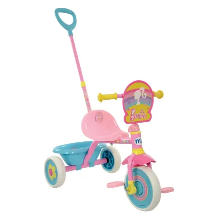 Triciclo Bambini con Maniglia Regolabile Removibile Barbie Ruote EVA