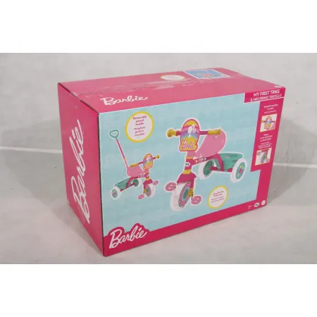 Triciclo Bambini con Maniglia Regolabile Removibile Barbie Ruote EVA