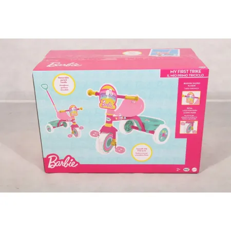Triciclo Bambini con Maniglia Regolabile Removibile Barbie Ruote EVA