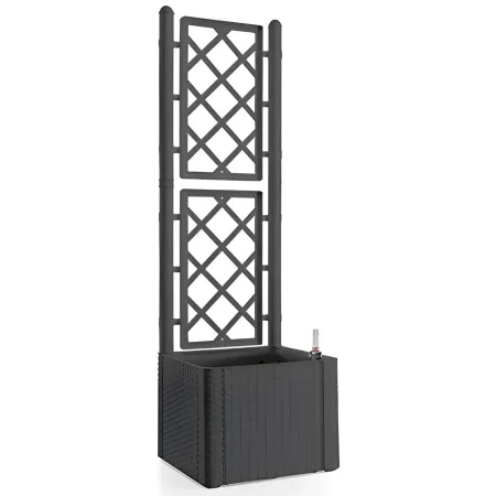 Fioriera Quadrata 43x43 con Grigliato 140 in Plastica da Esterno Pannello Moka