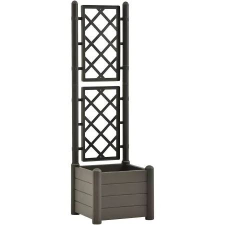 Fioriera Quadrata 43x43 con Grigliato 140 in Plastica da Esterno Pannello Moka