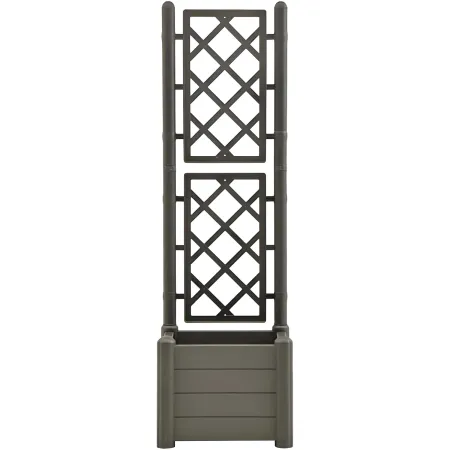 Fioriera Quadrata 43x43 con Grigliato 140 in Plastica da Esterno Pannello Moka