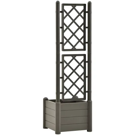 Fioriera Quadrata 43x43 con Grigliato 140 in Plastica da Esterno Pannello Moka