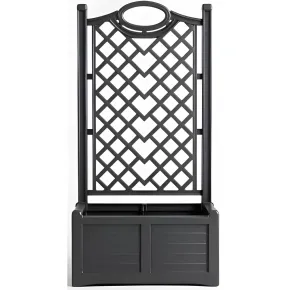 Fioriera Separé Antracite Griglia Effetto Legno 80x42,5 cm da Esterno