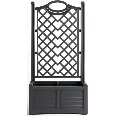 Fioriera Separé Antracite Griglia Effetto Legno 80x42,5 cm da Esterno