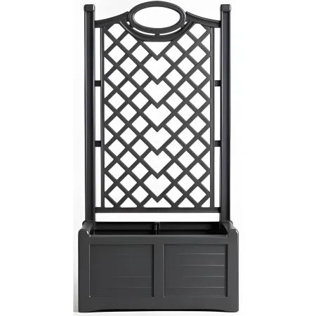 Fioriera Separé Antracite Griglia Effetto Legno 80x42,5 cm da Esterno