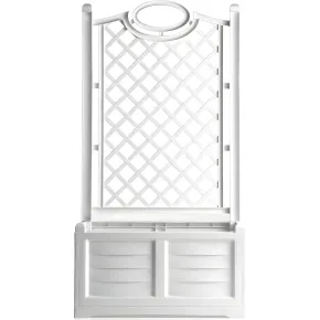 Fioriera Separé Bianco Griglia Effetto Legno 80x42,5 cm da Esterno