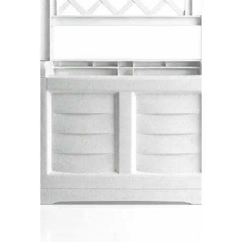 Fioriera Separé Bianco Griglia Effetto Legno 80x42,5 cm da Esterno