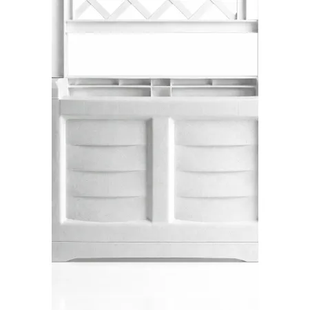 Fioriera Separé Bianco Griglia Effetto Legno 80x42,5 cm da Esterno