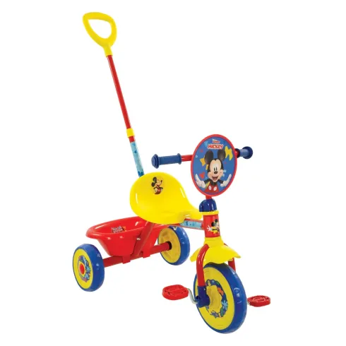 Triciclo per Bambini Maniglia Regolabile Topolino Disney Ruote EVA