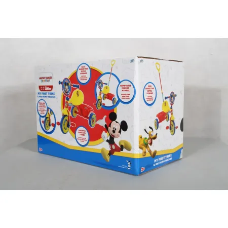 Triciclo per Bambini Maniglia Regolabile Topolino Disney Ruote EVA