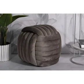 Pouf in Velluto Grigio Quadrato Elegante per Salotto Camera da Letto 2