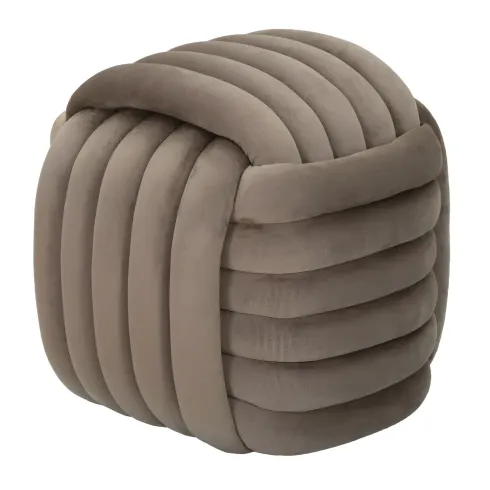 Pouf in Velluto Grigio Quadrato Elegante per Salotto Camera da Letto