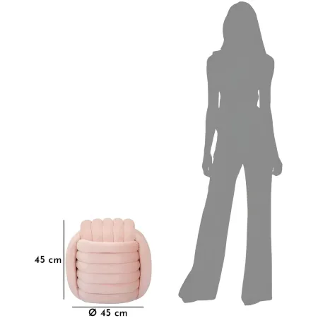 Pouf in Velluto Rosa Quadrato Elegante per Salotto Camera da Letto