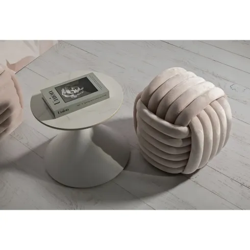Pouf in Velluto Rosa Quadrato Elegante per Salotto Camera da Letto