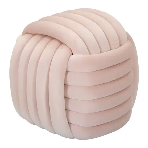 Pouf in Velluto Rosa Quadrato Elegante per Salotto Camera da Letto