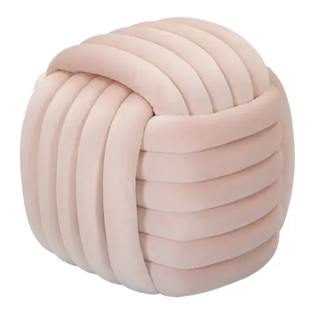Pouf in Velluto Rosa Quadrato Elegante per Salotto Camera da Letto