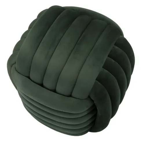 Pouf in Velluto Verde Quadrato Elegante per Salotto Camera da Letto