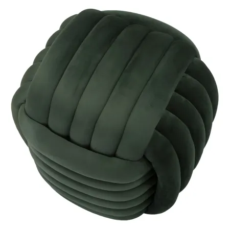 Pouf in Velluto Verde Quadrato Elegante per Salotto Camera da Letto