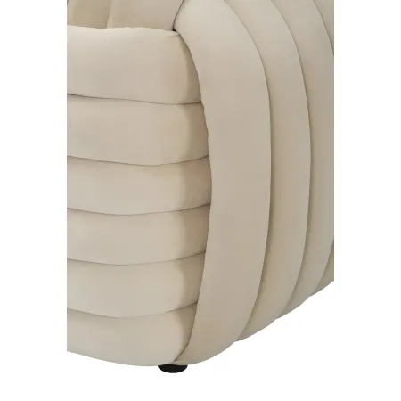Pouf Panca Velluto Crema Rettangolare Elegante Salotto Camera da Letto
