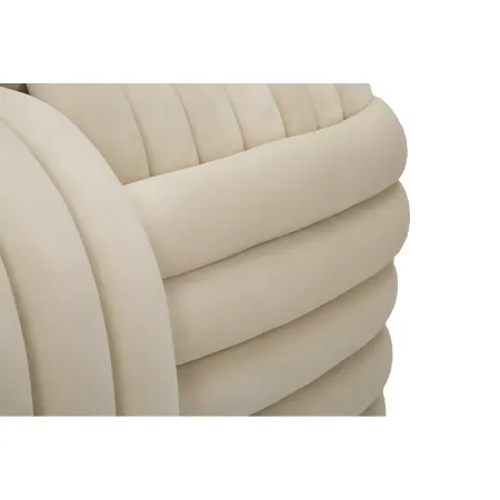 Pouf Panca Velluto Crema Rettangolare Elegante Salotto Camera da Letto