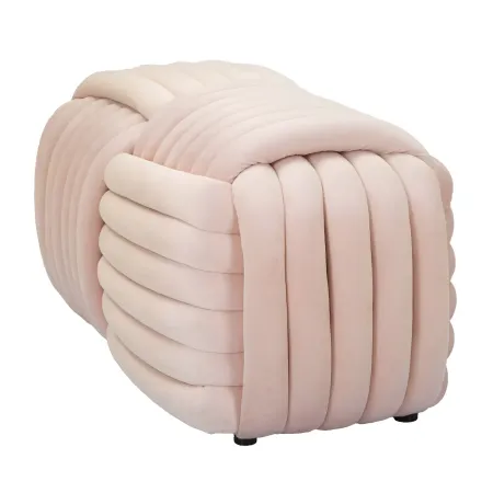 Pouf Panca Velluto Rosa Rettangolare Elegante Salotto Camera da Letto