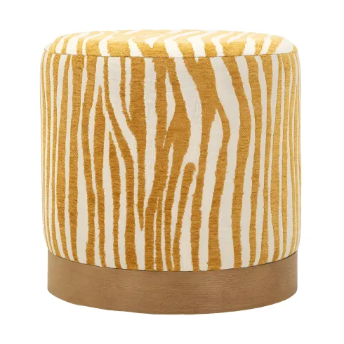 Pouf in Spugna Zebrato Senape Marrone da Soggiorno Camera da Letto