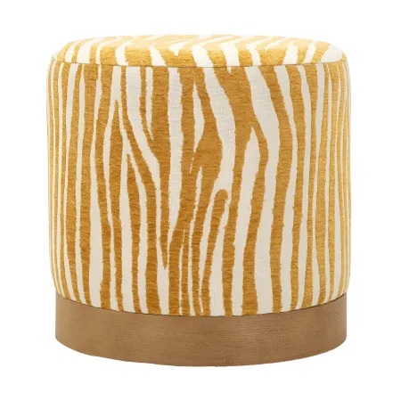 Pouf in Spugna Zebrato Senape Marrone da Soggiorno Camera da Letto