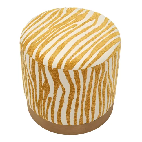 Pouf in Spugna Zebrato Senape Marrone da Soggiorno Camera da Letto