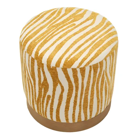Pouf in Spugna Zebrato Senape Marrone da Soggiorno Camera da Letto