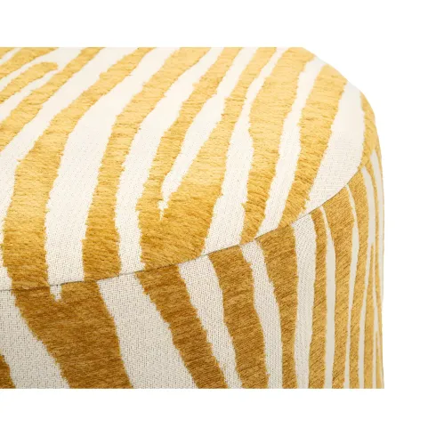 Pouf in Spugna Zebrato Senape Marrone da Soggiorno Camera da Letto