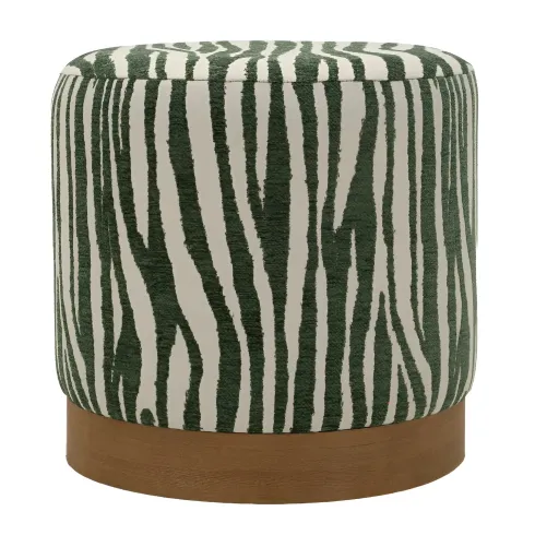 Pouf in Spugna Zebrato Verde Marrone da Soggiorno Camera da Letto