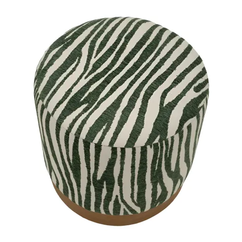 Pouf in Spugna Zebrato Verde Marrone da Soggiorno Camera da Letto