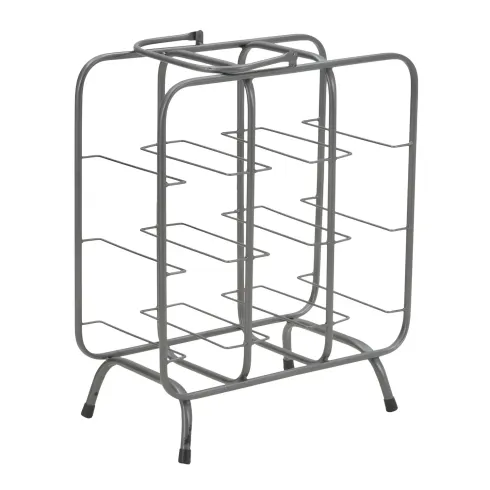 Portabottiglie in Metallo 9 Posti Grigio Scuro Rack Vino Salvaspazio