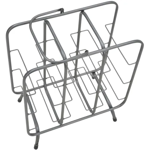 Portabottiglie in Metallo 9 Posti Grigio Scuro Rack Vino Salvaspazio